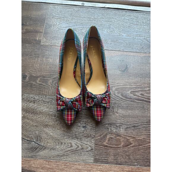 J. Crew Tartan Esme Kitten Heels New without Box Size 6.5 - Picture 1 of 5